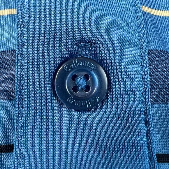 Callaway Opti-Dri Polo Shirt Blue Striped Performance Golf Mens Small Stretch - Picture 5 of 9